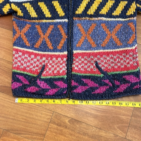 Hand knit Zip Up MultiColor Sweater - Picture 15 of 15